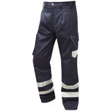 PANTALON CARGO MARINE A BANDES REFLECHISSANTES